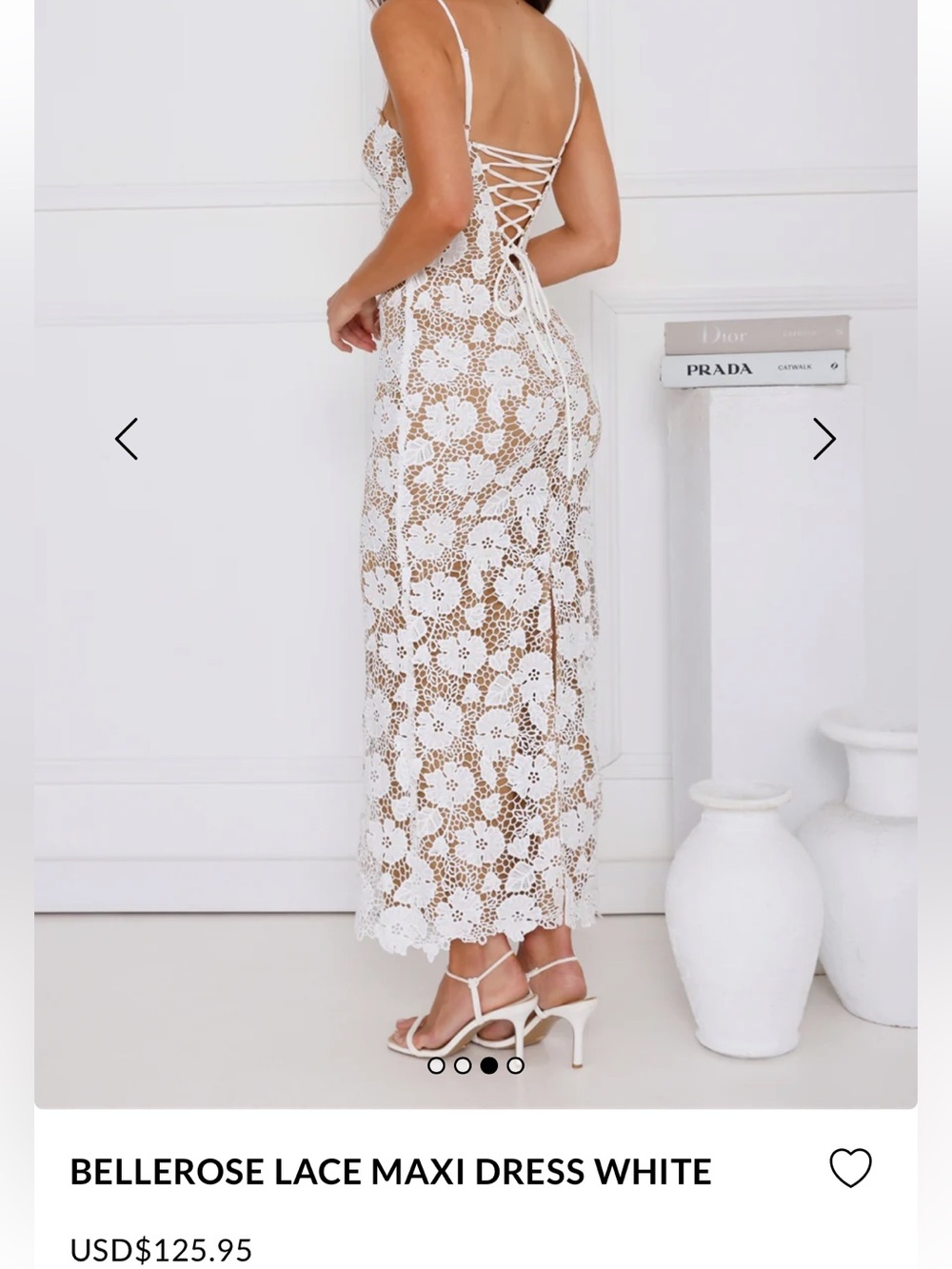 Hello Molly White Floral Lace Maxi Dress - Picture 2 of 4